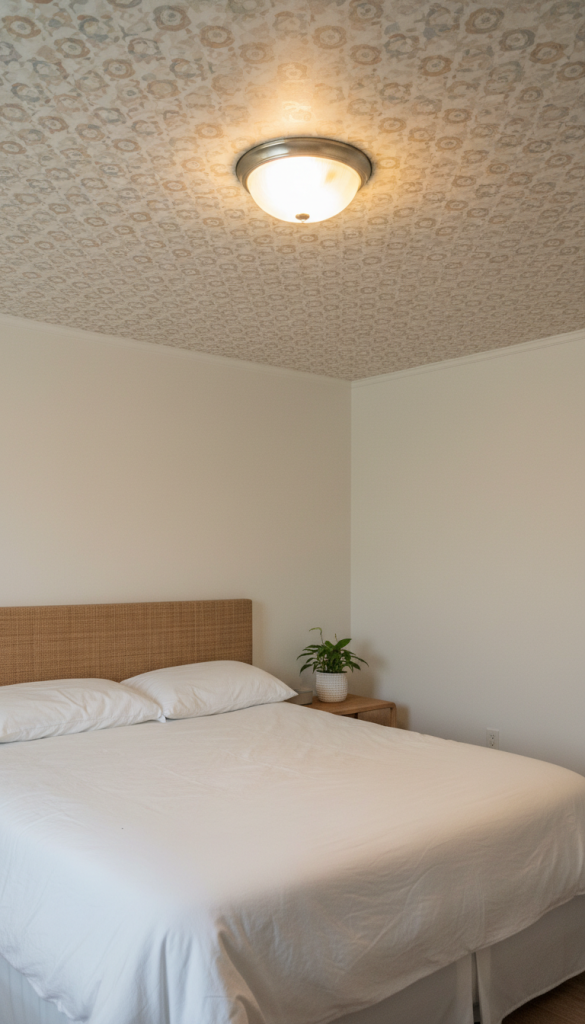 Wallpapered Ceiling Accent