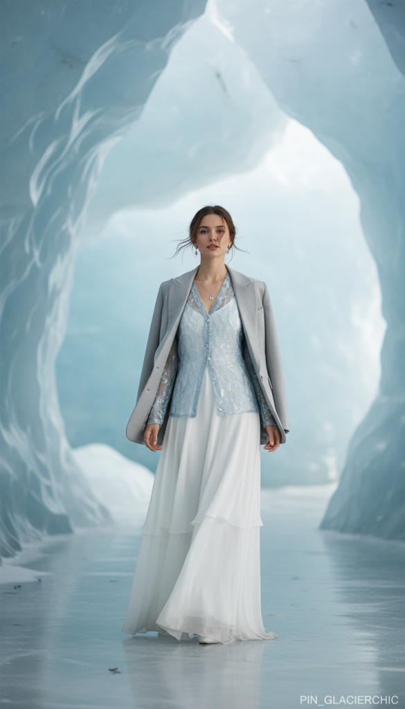 White Dress With Glacier Layers