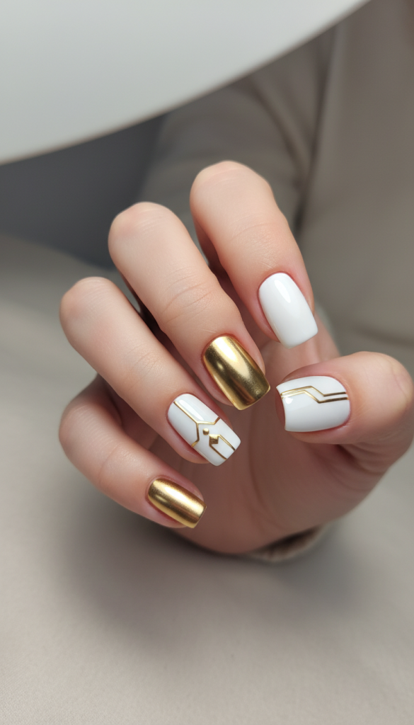 White and Metallic Gold