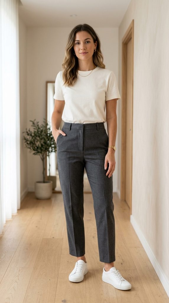 Basic T-Shirt With Tailored Trousers