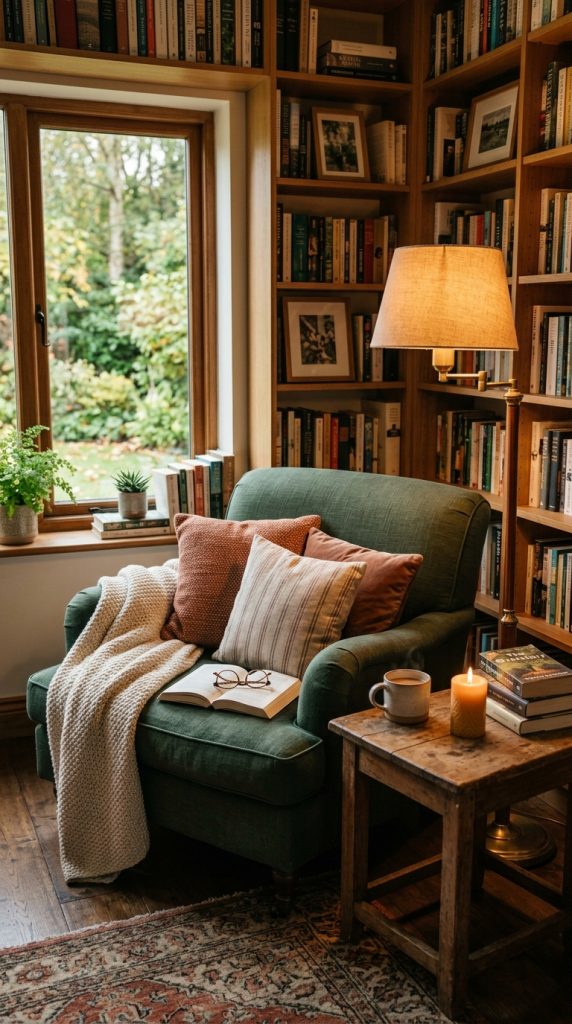 Cozy Reading Corner With Lamp