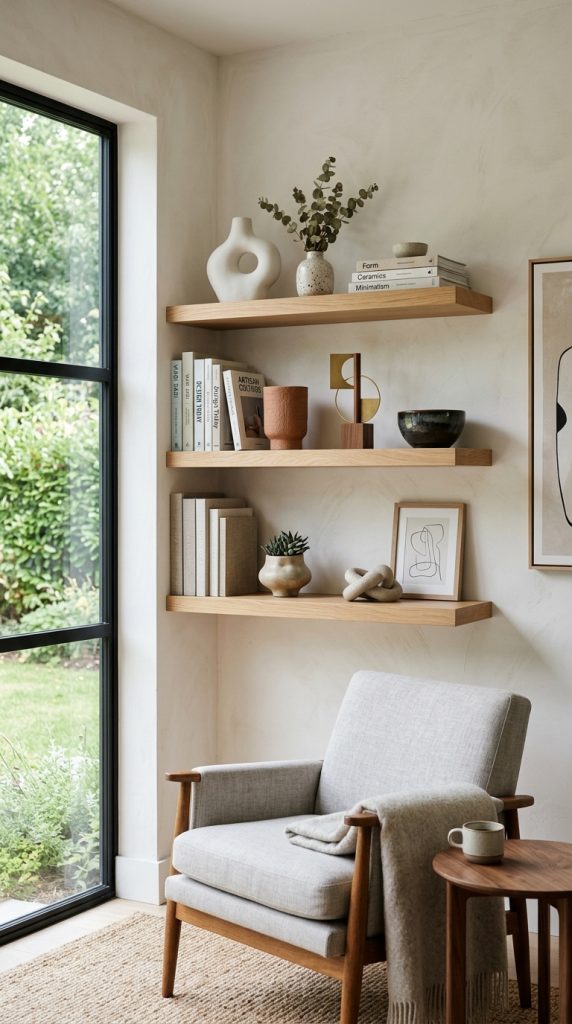 Floating Shelves With Objects