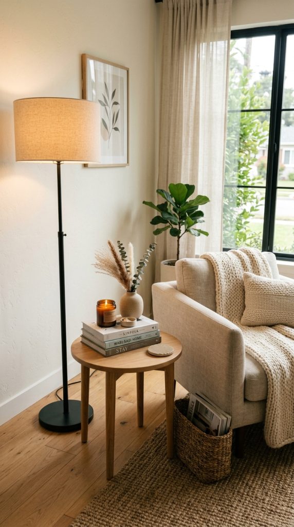 Floor Lamp With Side Table Styling