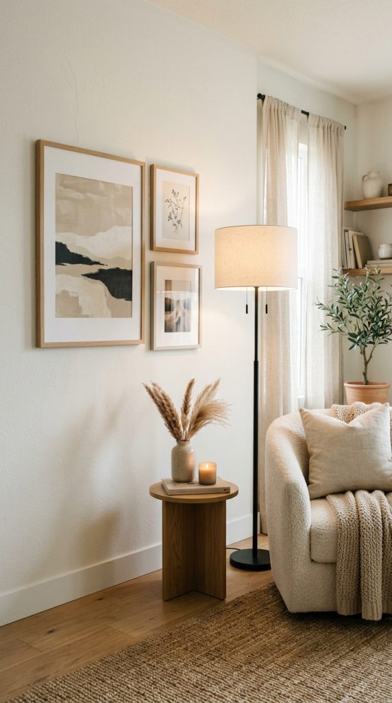 Floor Lamp With Wall Art