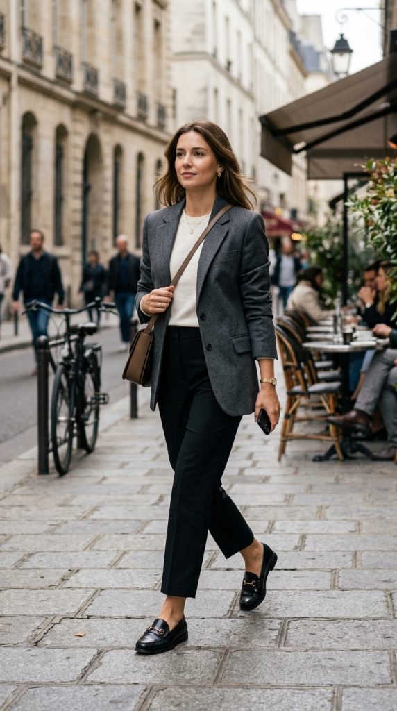 Loafers With Structured Blazers