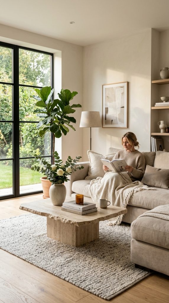 Natural Stone With Soft Fabrics