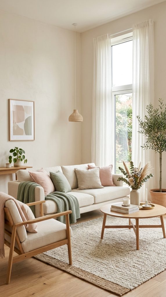 Neutral Walls With Soft Pastel Accents