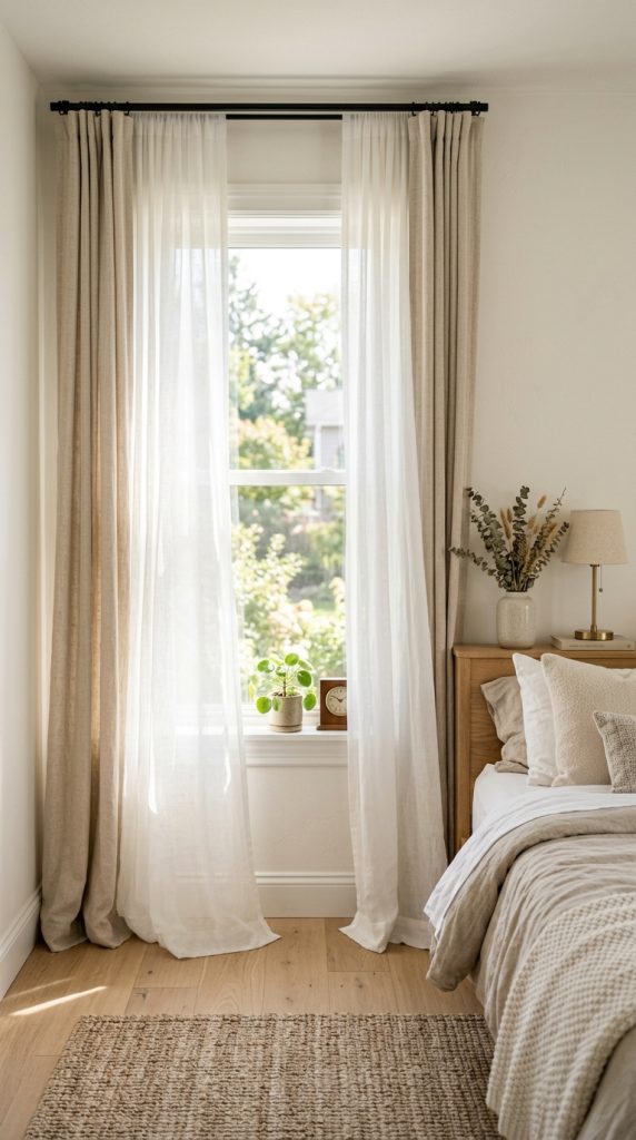 Sheer Curtains With Solid Drapes