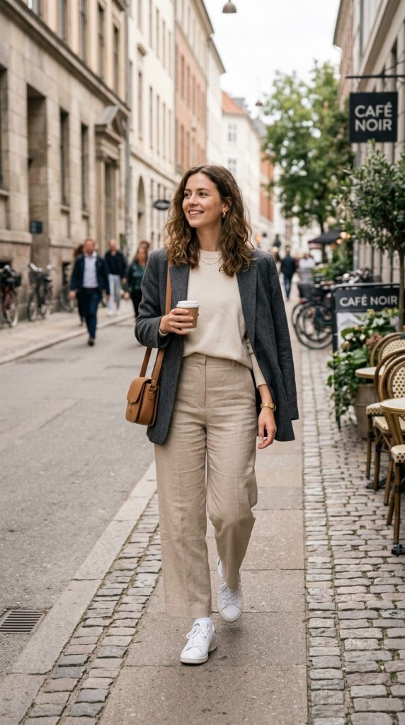 Sneakers With Tailored Trousers