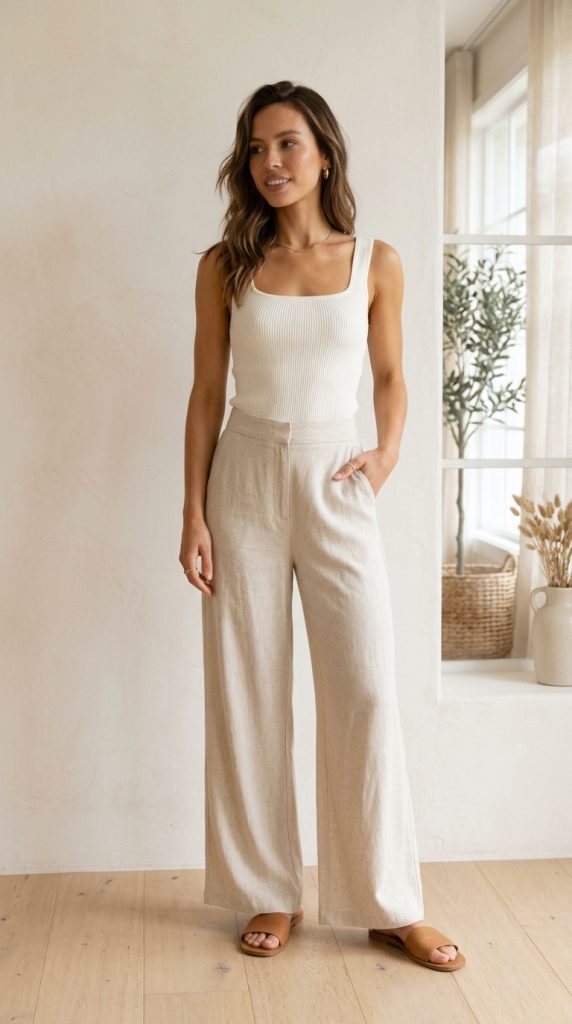 Tank Top With Wide-Leg Pants