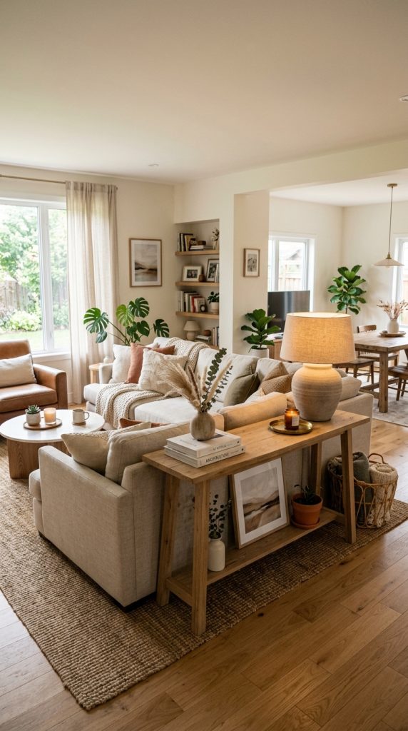 Use a Console Table Behind the Sofa