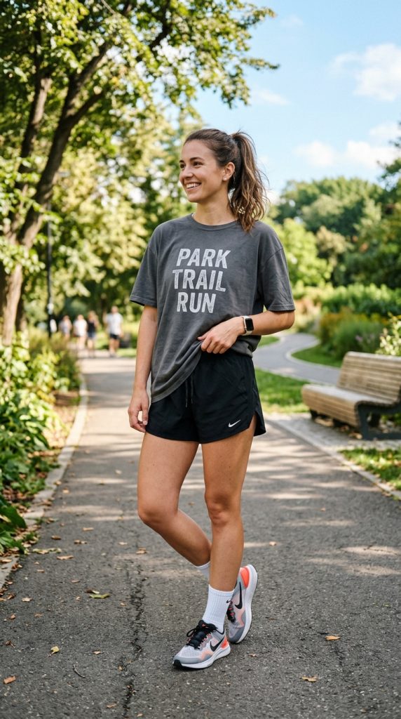 Athletic Shorts with Loose Tee