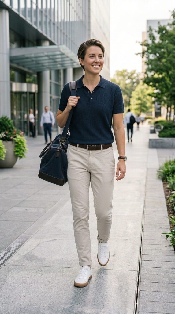Breathable Polo with Chinos