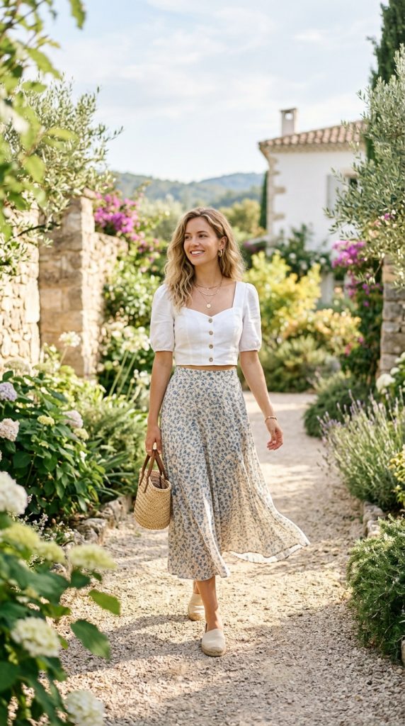 Crop Top + High-Waisted Trousers + Cardigan