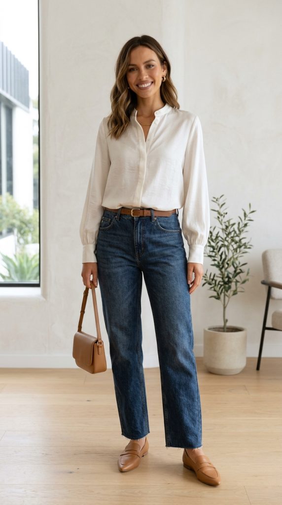 Formal Top with Casual Bottom