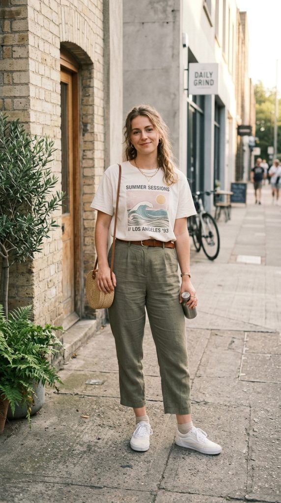 Graphic Tee with Relaxed Pants