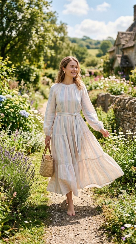 Long-Sleeve Cotton Dress