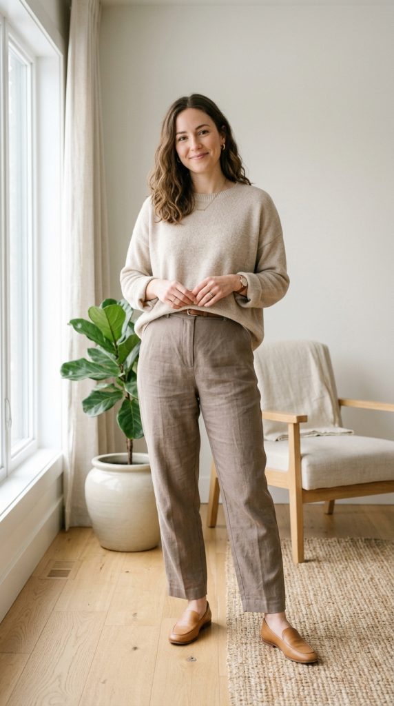 Loose Sweater with Trousers
