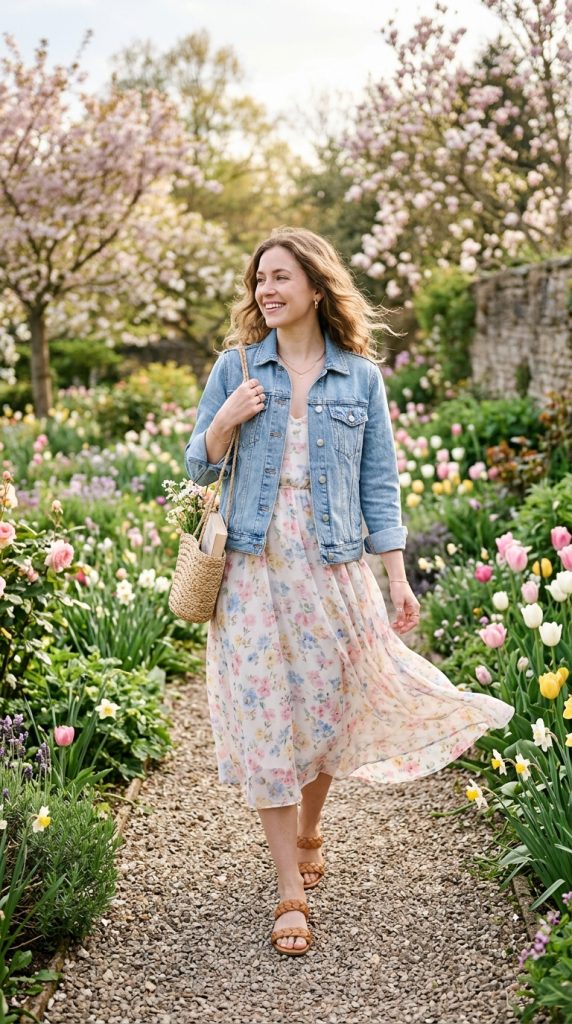 Midi Dress + Denim Jacket