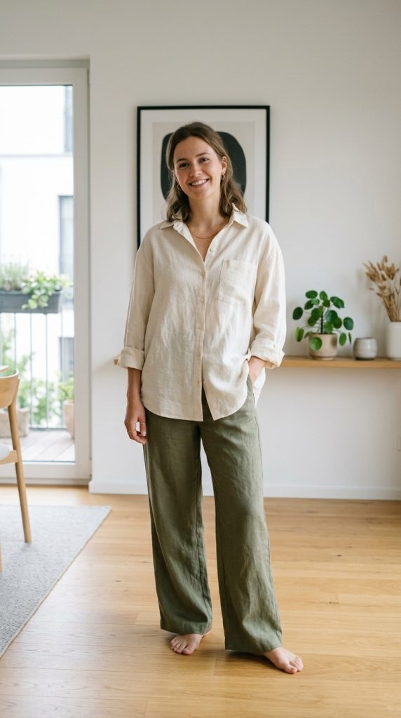 Oversized Shirt with Trousers