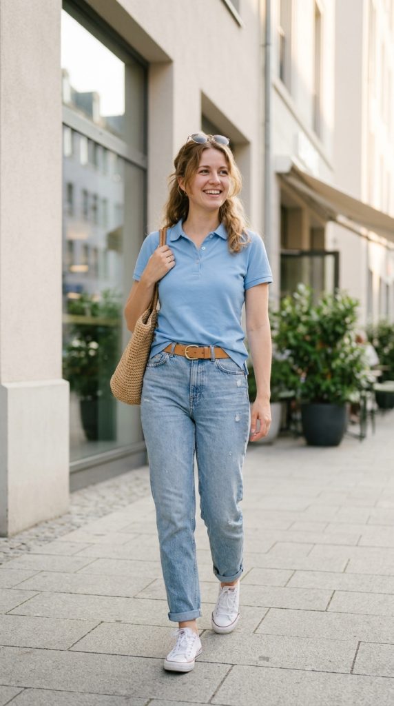 Polo Shirt with Denim