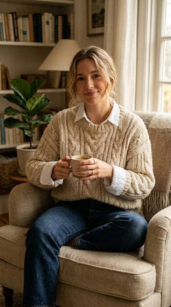 Rolled Sleeves With Knitwear Layer