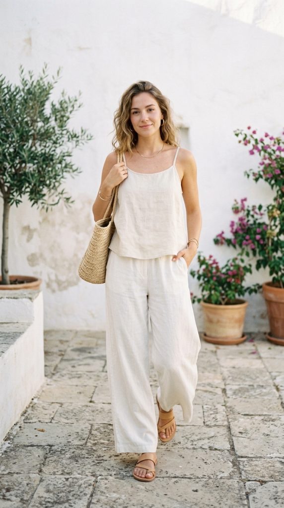 Tank Top with Wide-Leg Pants