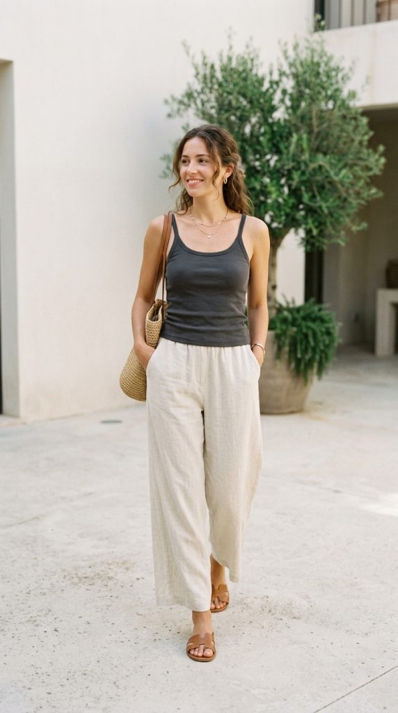 Tank Top with Wide-Leg Pants