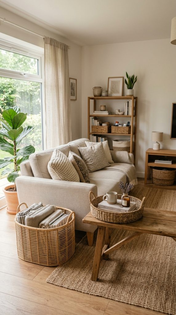 Use Baskets for Quick Cleanups