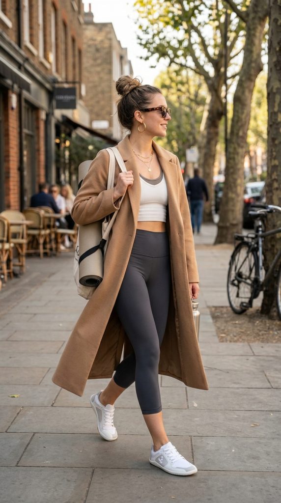 Capri Leggings With Long Coat