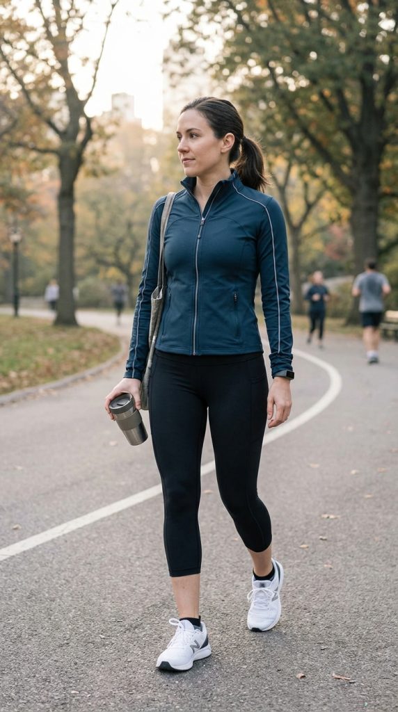 Capri Leggings With Zip Jacket