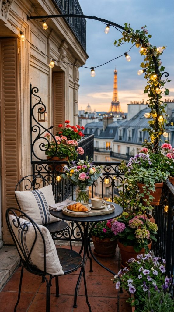 Classic Parisian Café Balcony