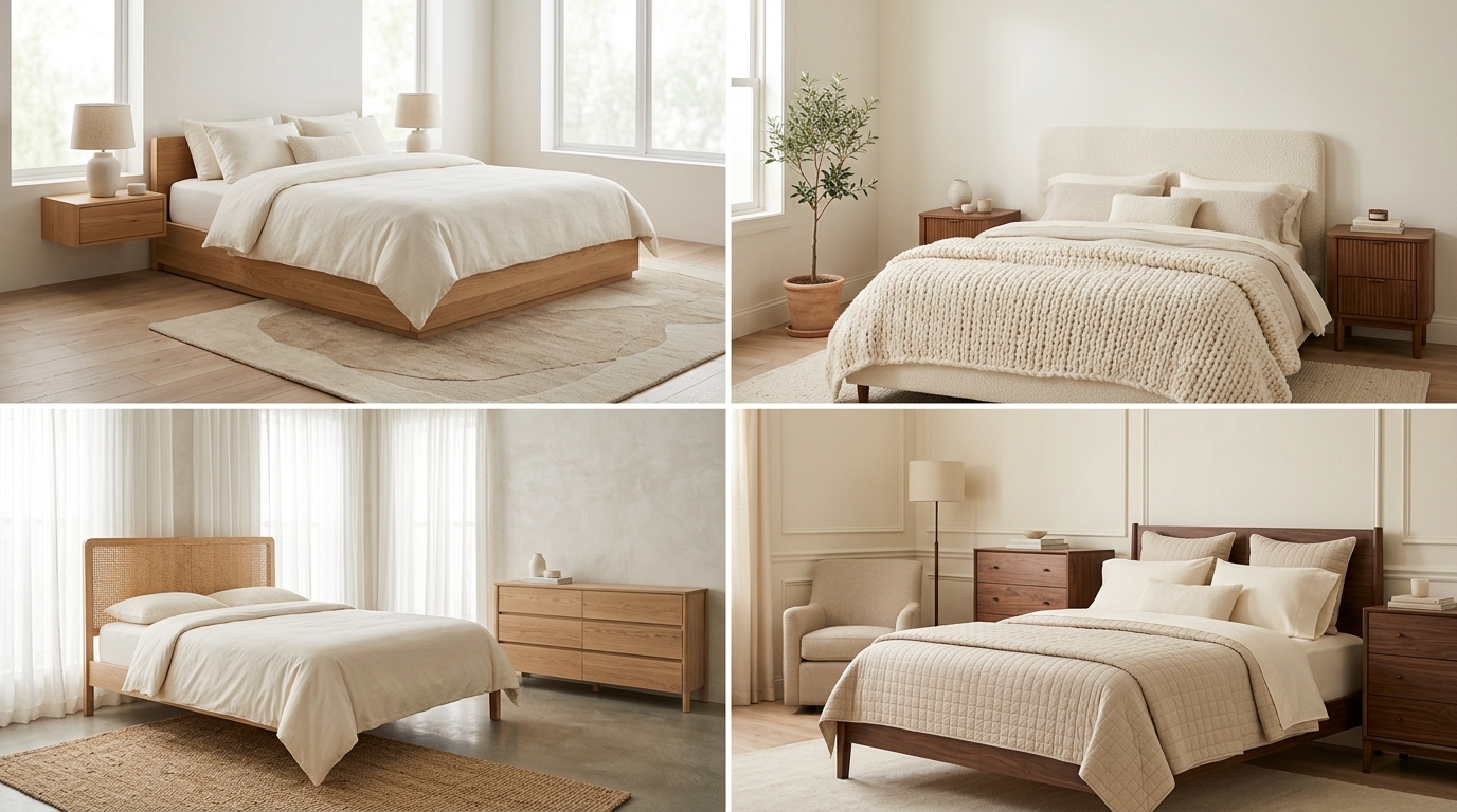 Cream and Wood Bedroom Ideas With Quiet Luxury Energy