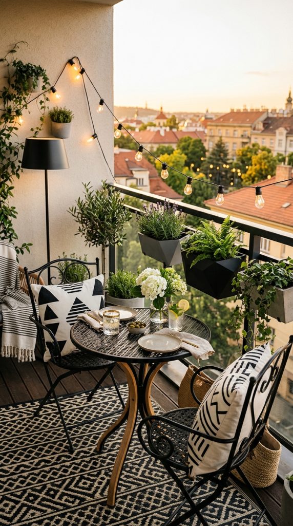 Elegant Monochrome Balcony