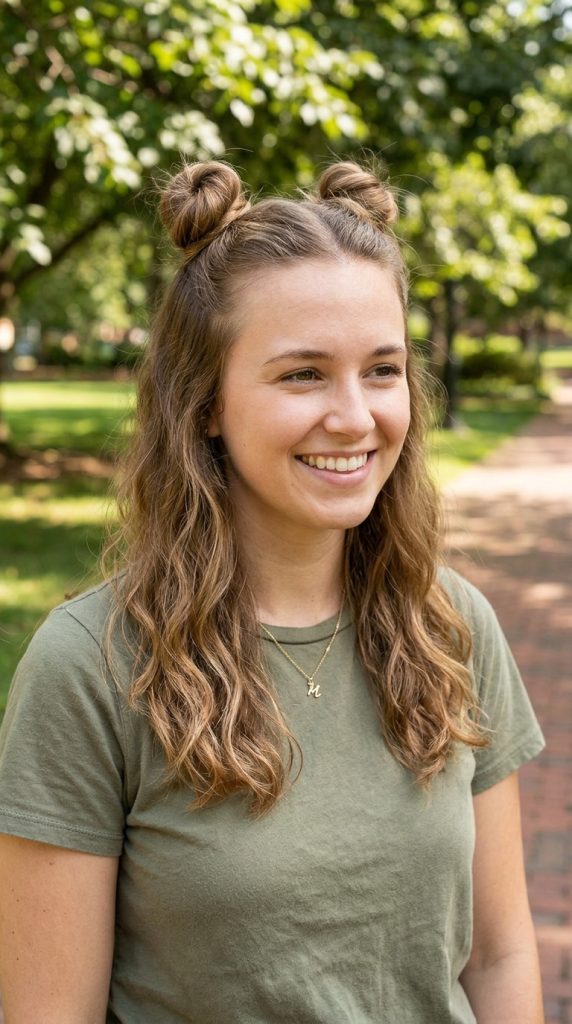 Half-Up Space Buns