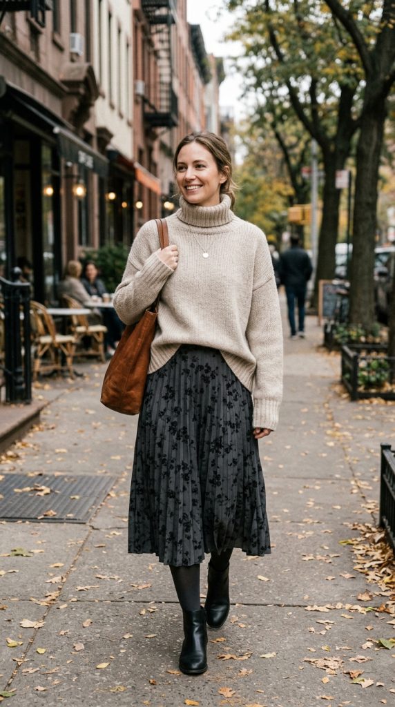 Knit Top + Loose Jeans