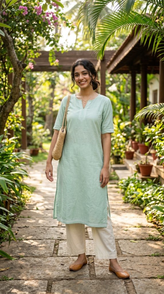 Lightweight Kurti + Straight Pants