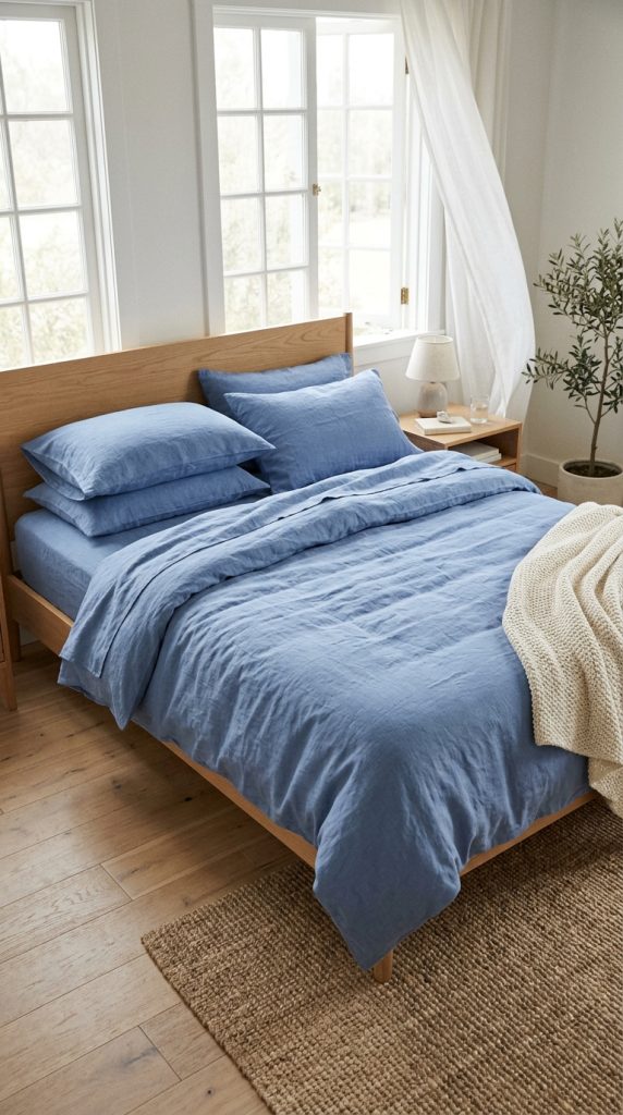Linen Blue Bedding