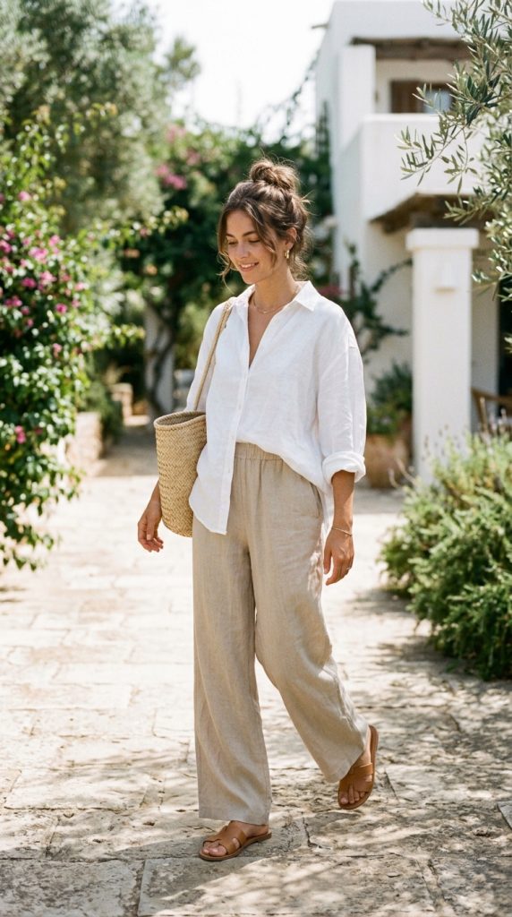  Linen Shirt + Loose Pants