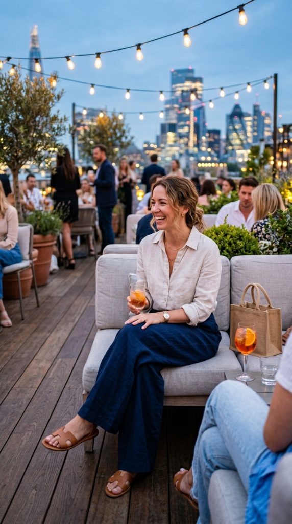 Linen Shirt with Wide-Leg Pants