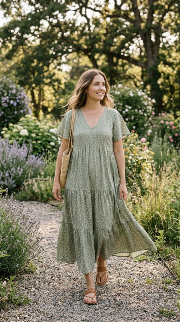 Maxi Dress + Flat Sandals