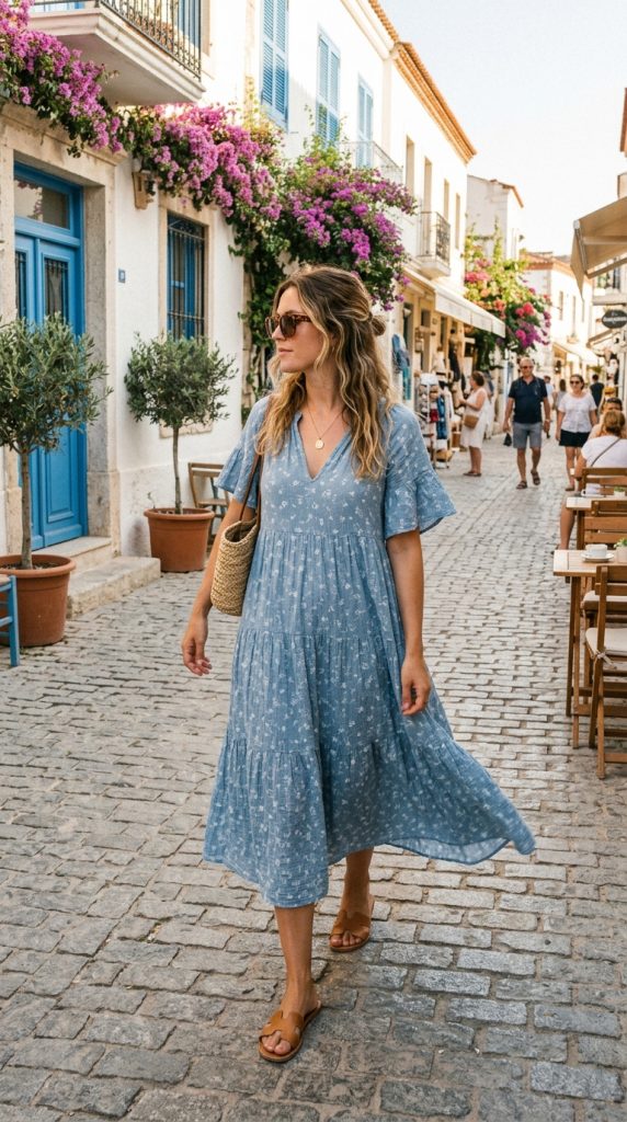 Midi Dress with Sandals