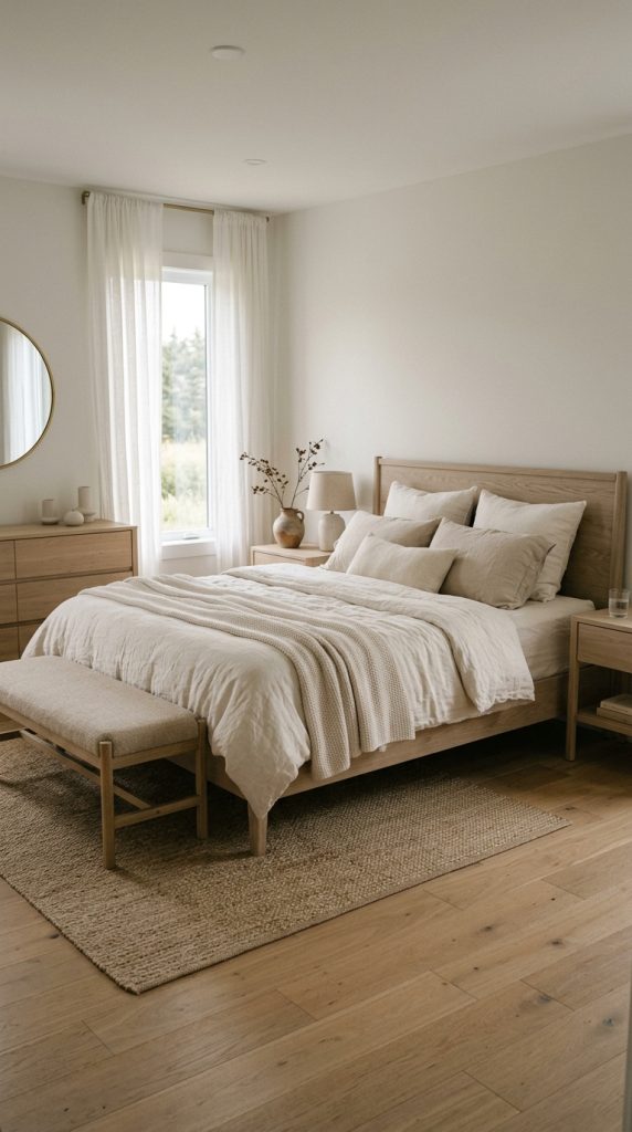 Mix Linen Textures With Light Wood