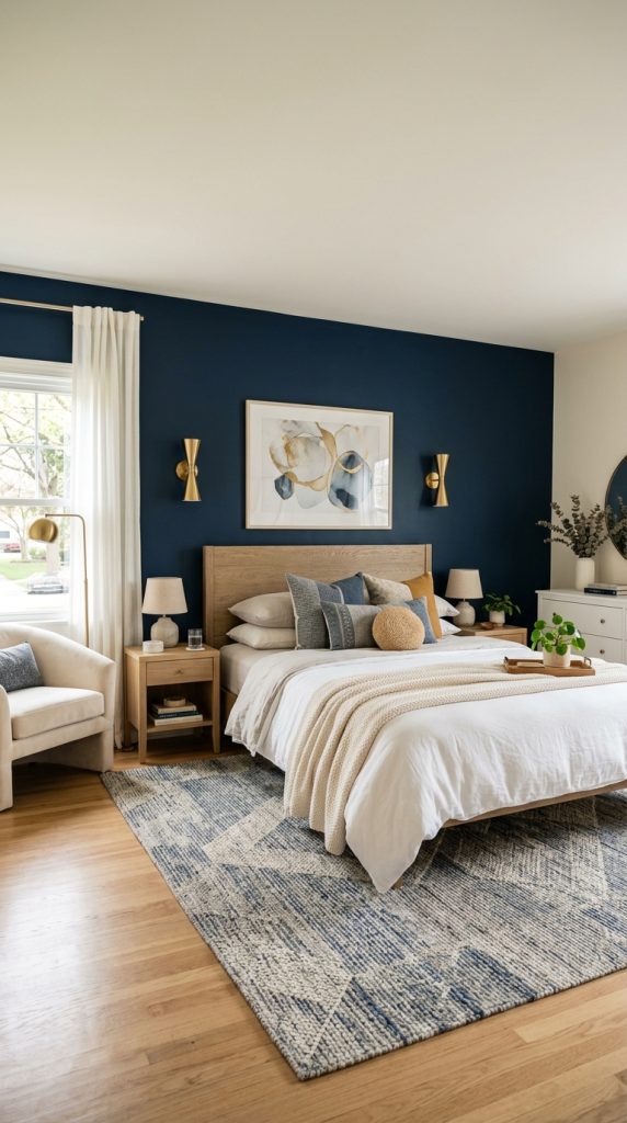 Navy Blue Feature Wall
