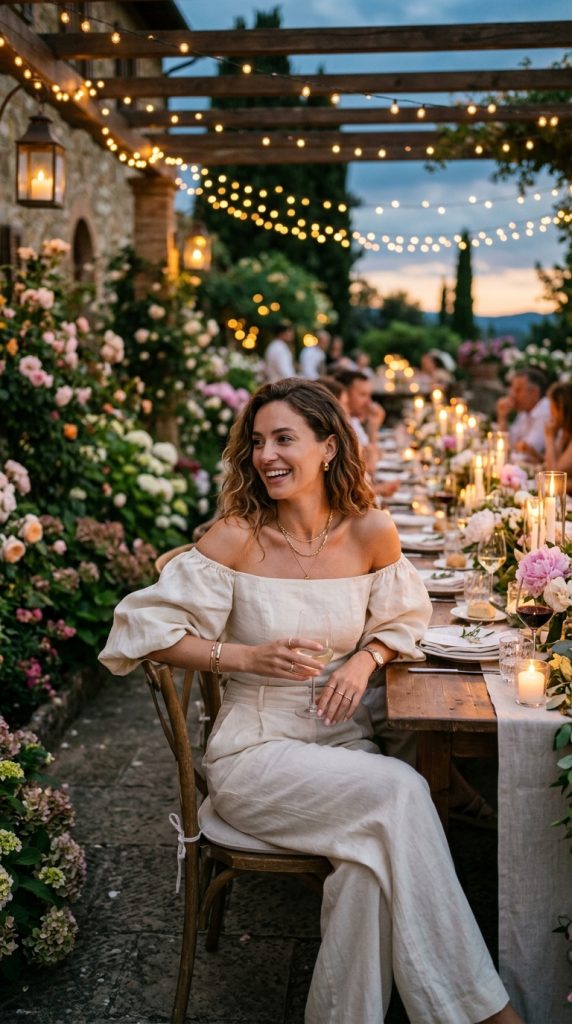 Off-Shoulder Top + Wide-Leg Pants