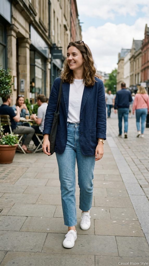 Oversized Blazer + Basic Tee + Jeans