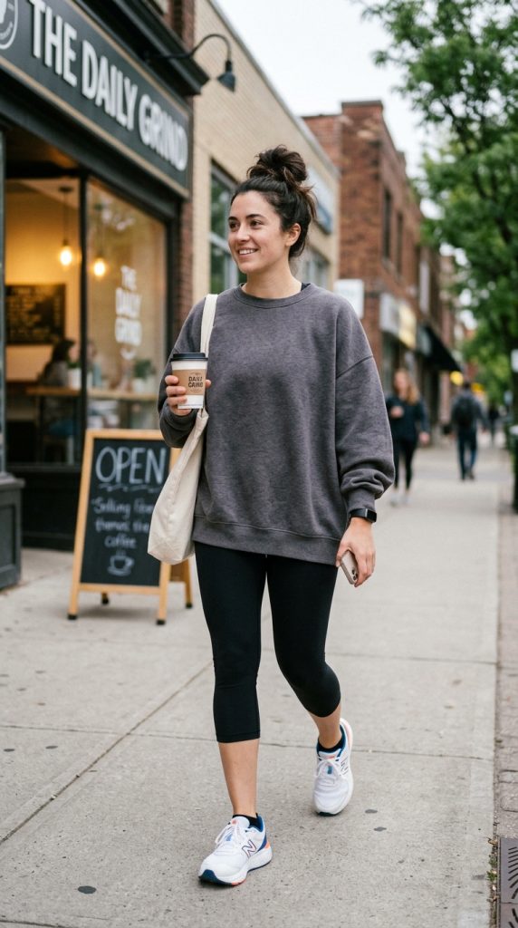 Oversized Sweatshirt and Capri Leggings