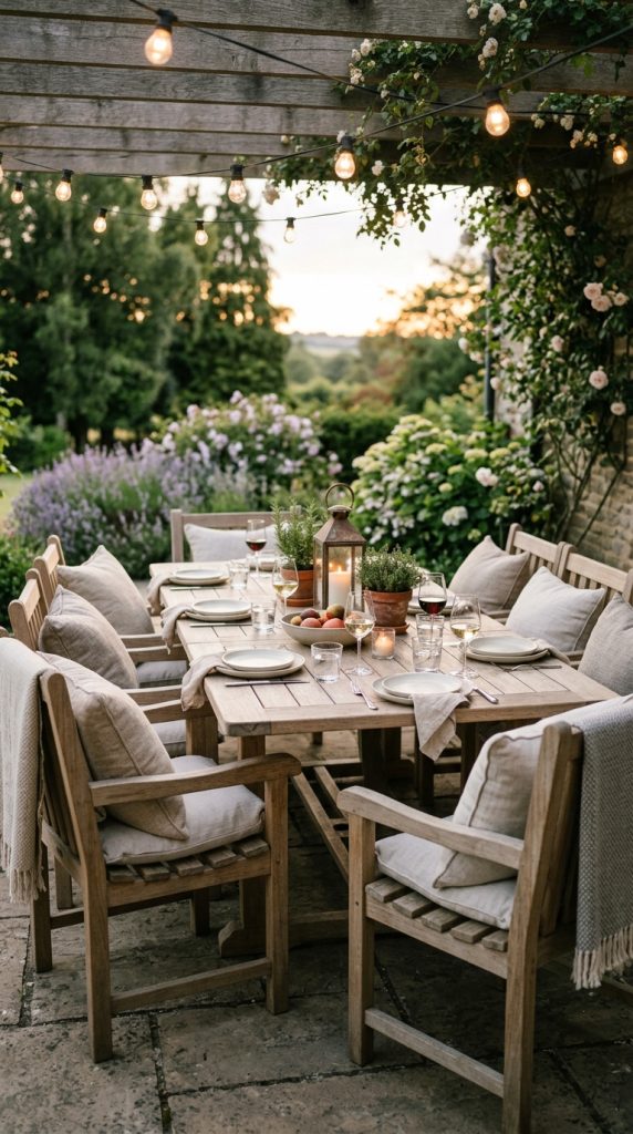 Rustic Wooden Chairs With Soft Cushions