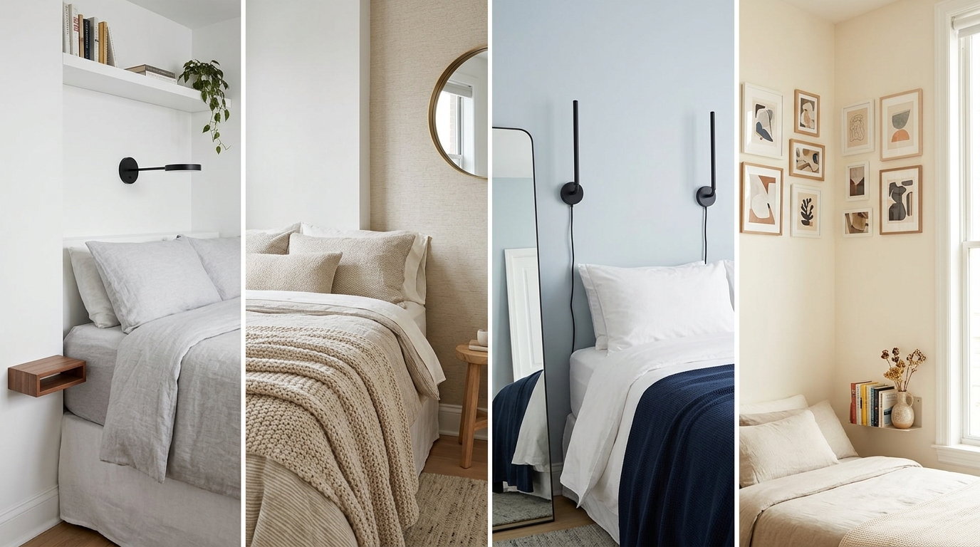Small Bedroom Ideas for Queen Beds Against the Wall