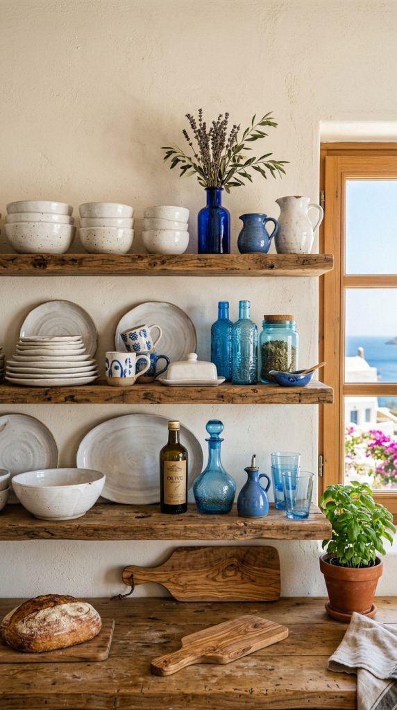 Style Open Shelves with Ceramics